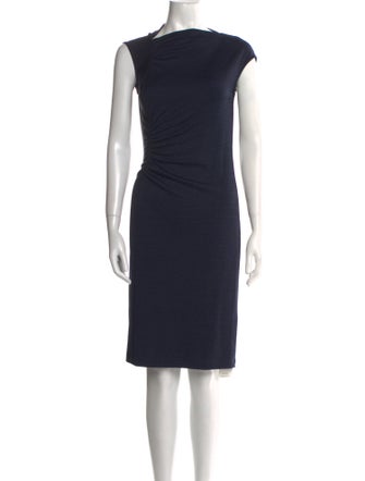 Halston One-Shoulder Knee-Length Dress