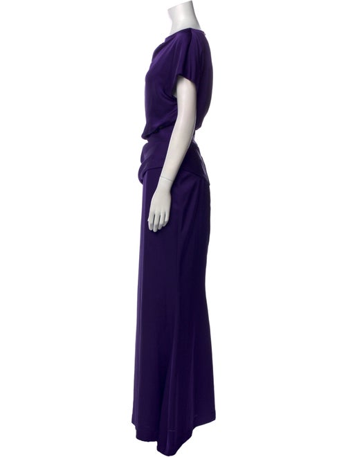 Halston Bateau Neckline Long Dress