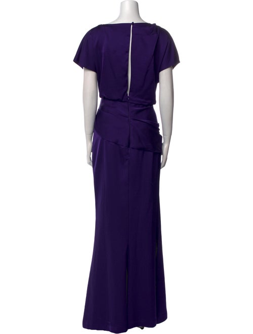 Halston Bateau Neckline Long Dress