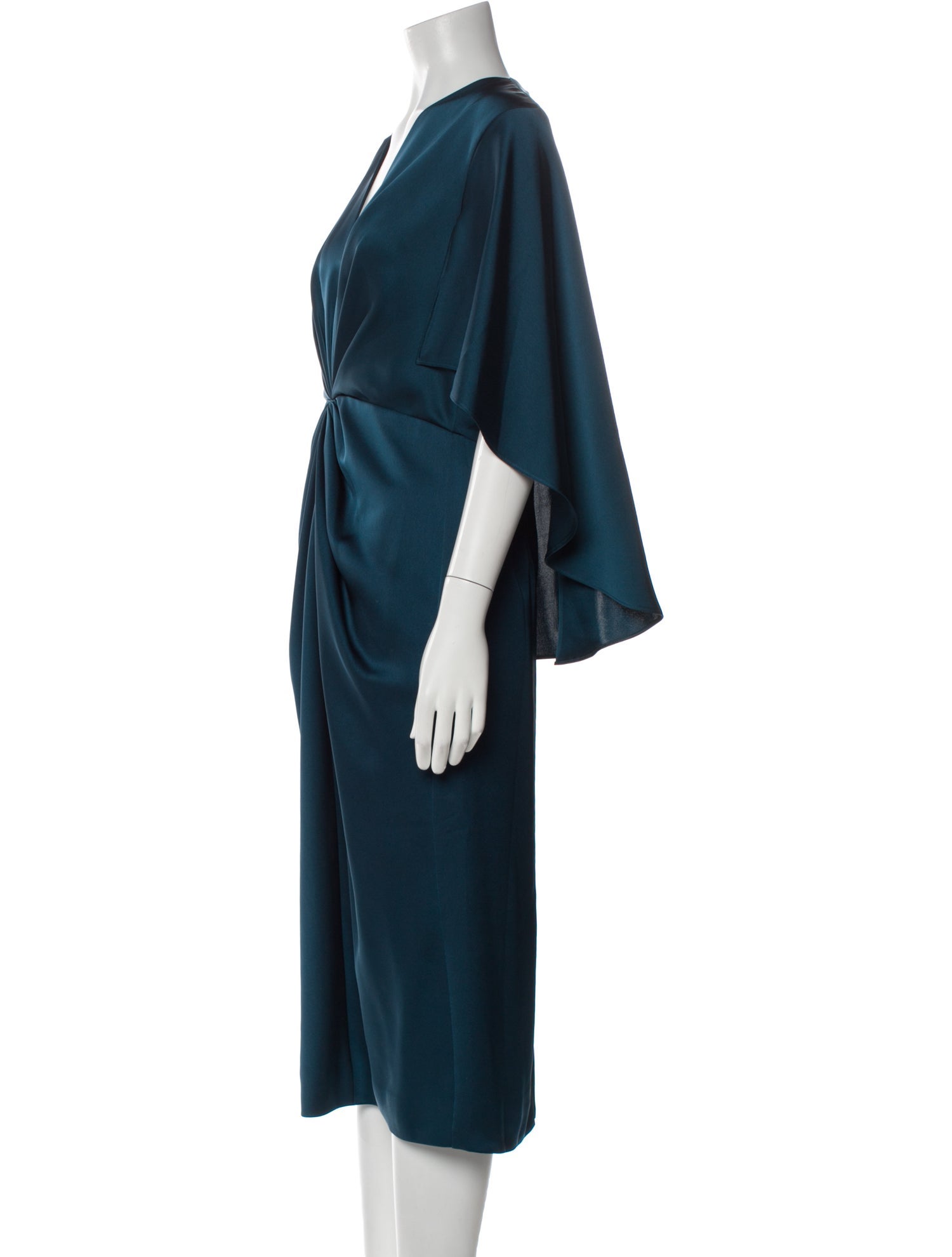 Halston V-Neck Midi Length Dress