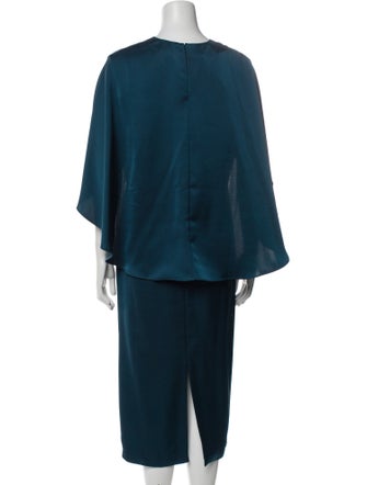 Halston V-Neck Midi Length Dress