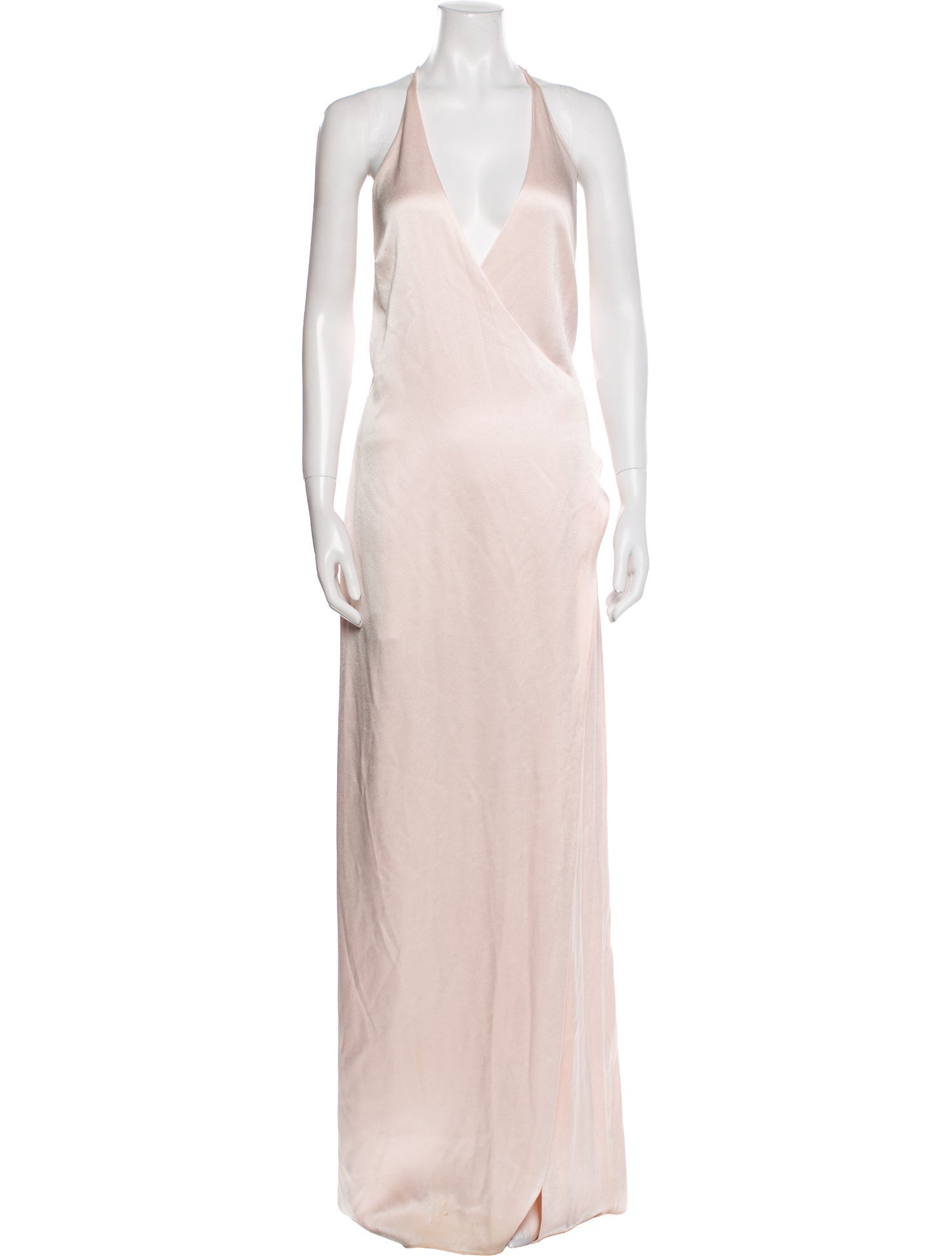 Halston V-Neck Long Dress