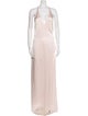 Halston V-Neck Long Dress
