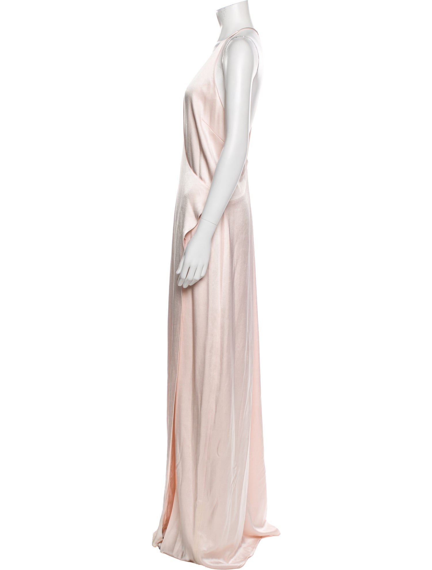 Halston V-Neck Long Dress