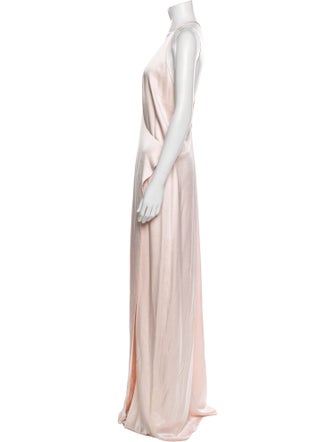 Halston V-Neck Long Dress