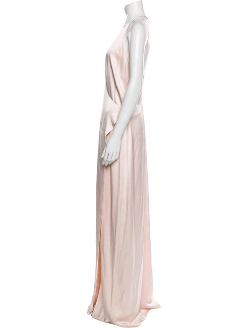 Halston V-Neck Long Dress