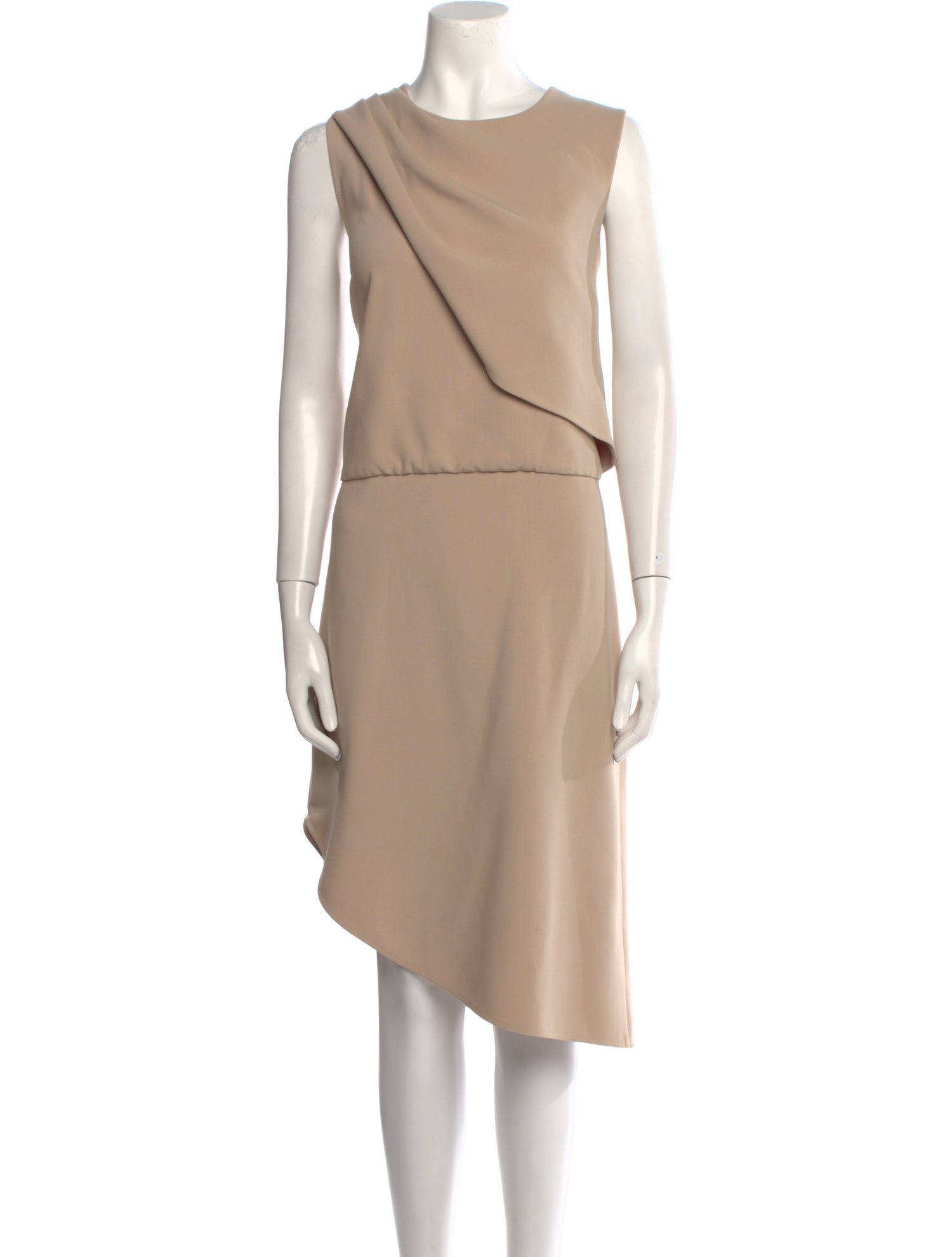 Halston Crew Neck Midi Length Dress