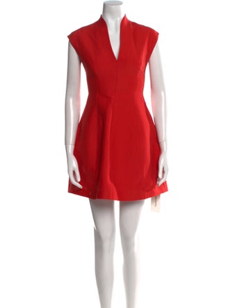 Halston V-Neck Mini Dress