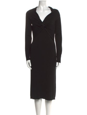 Halston Merino Wool Midi Length Dress