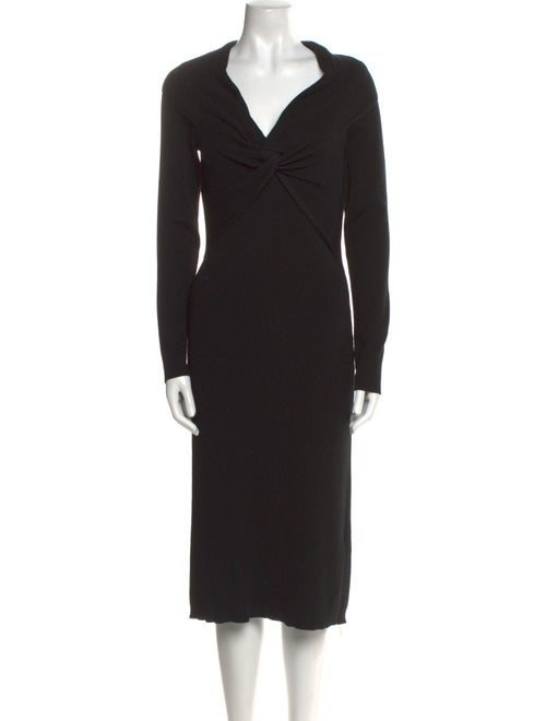 Halston Merino Wool Midi Length Dress