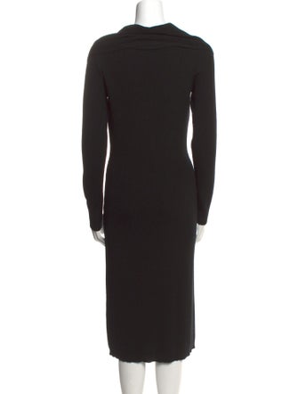 Halston Merino Wool Midi Length Dress