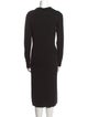 Halston Merino Wool Midi Length Dress