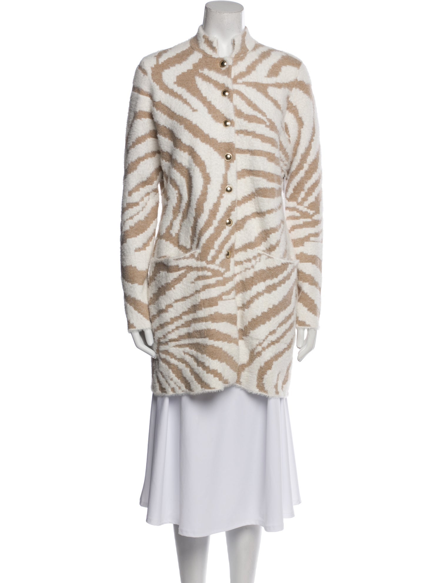 Halston Nylon Striped Coat w/ Tags