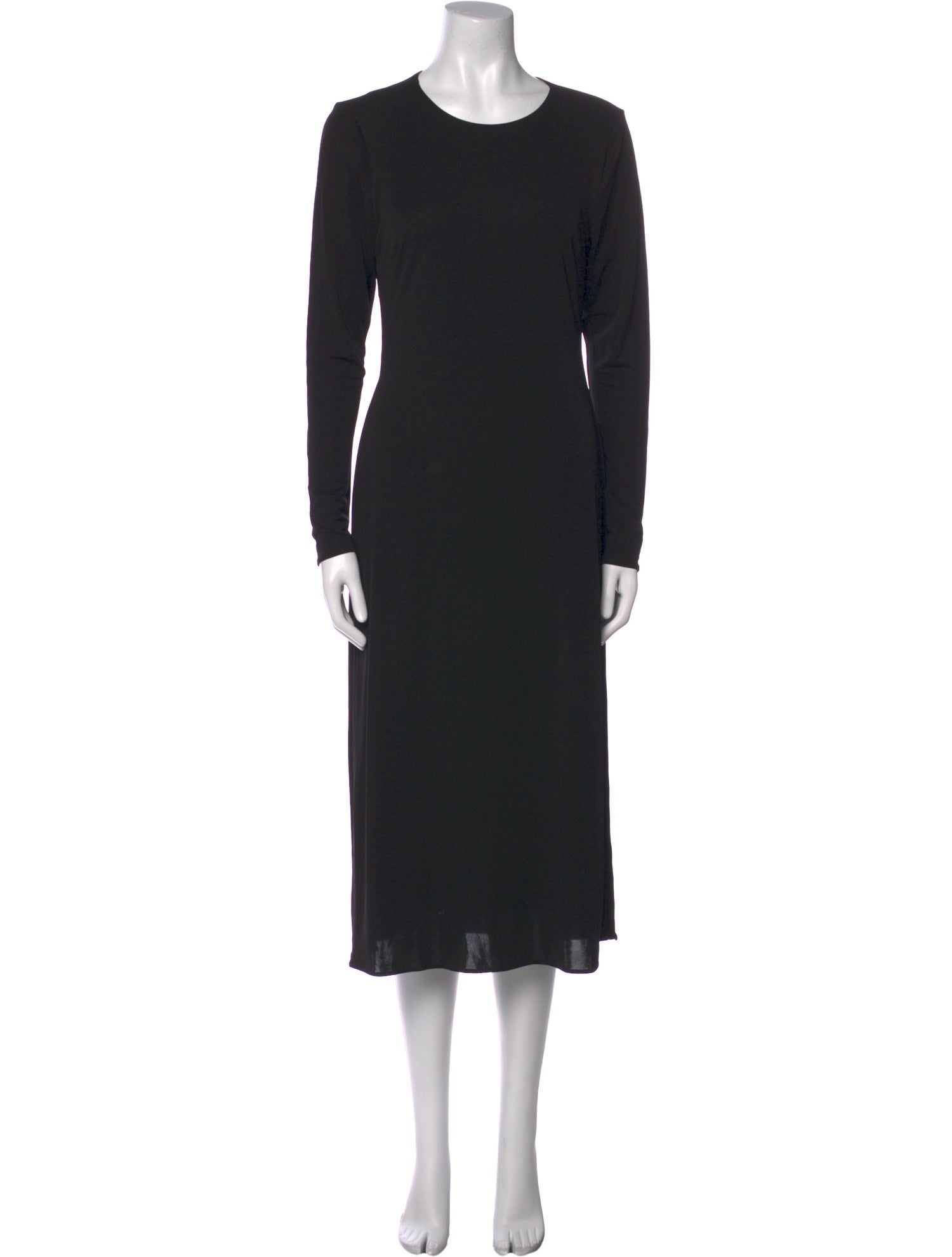 Halston Crew Neck Midi Length Dress