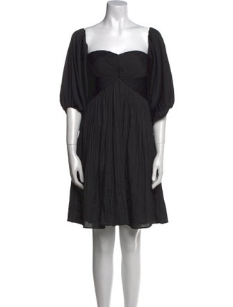 Halston Square Neckline Mini Dress