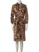 Halston Animal Print Midi Length Dress