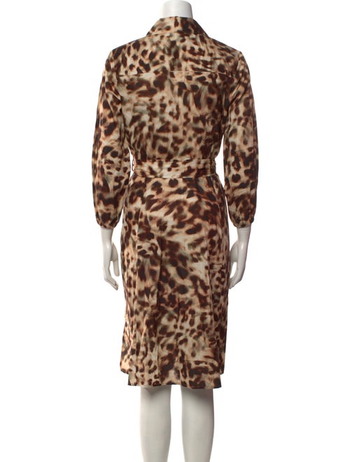 Halston Animal Print Midi Length Dress