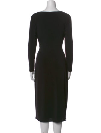 Halston V-Neck Midi Length Dress