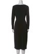 Halston V-Neck Midi Length Dress