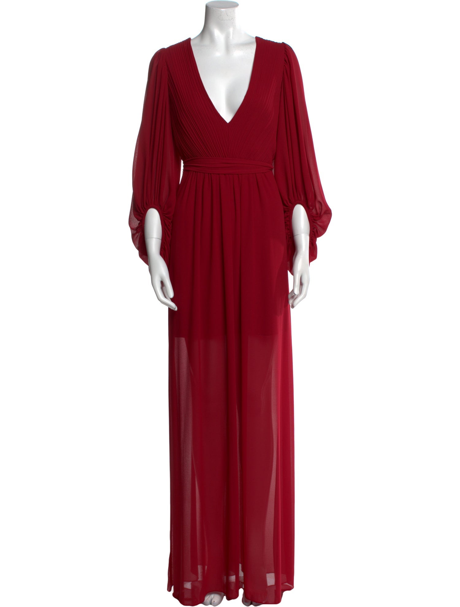 Halston V-Neck Long Dress