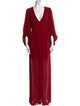 Halston V-Neck Long Dress