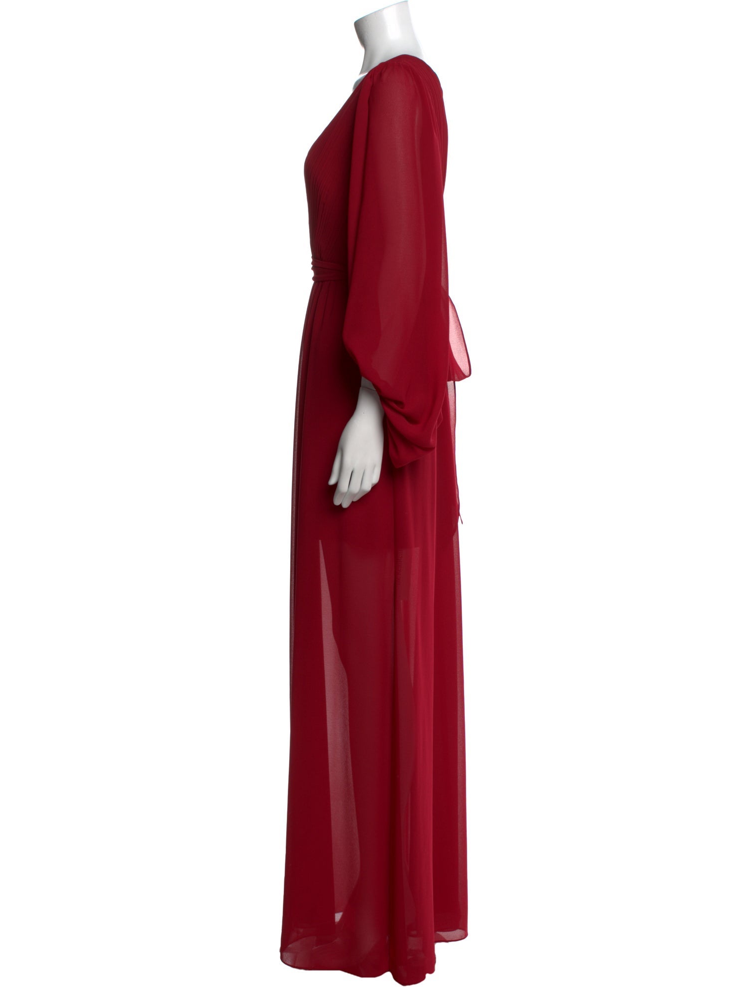Halston V-Neck Long Dress