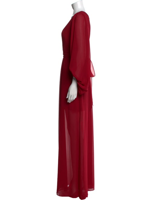 Halston V-Neck Long Dress
