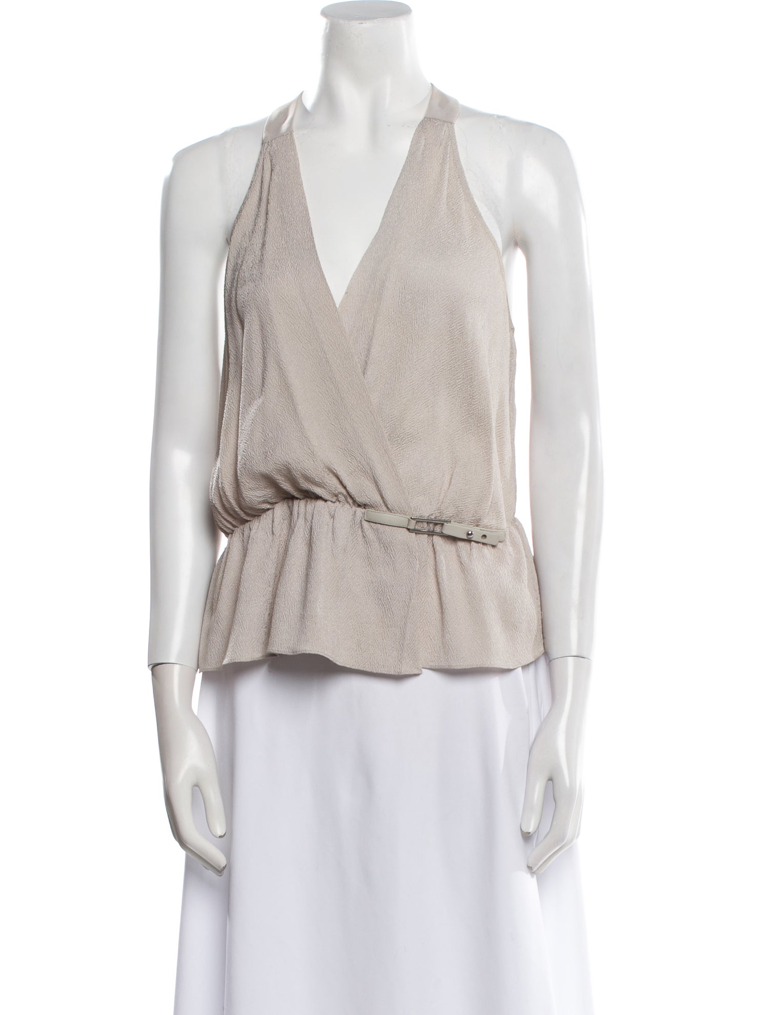 Halston Silk V-Neck Top