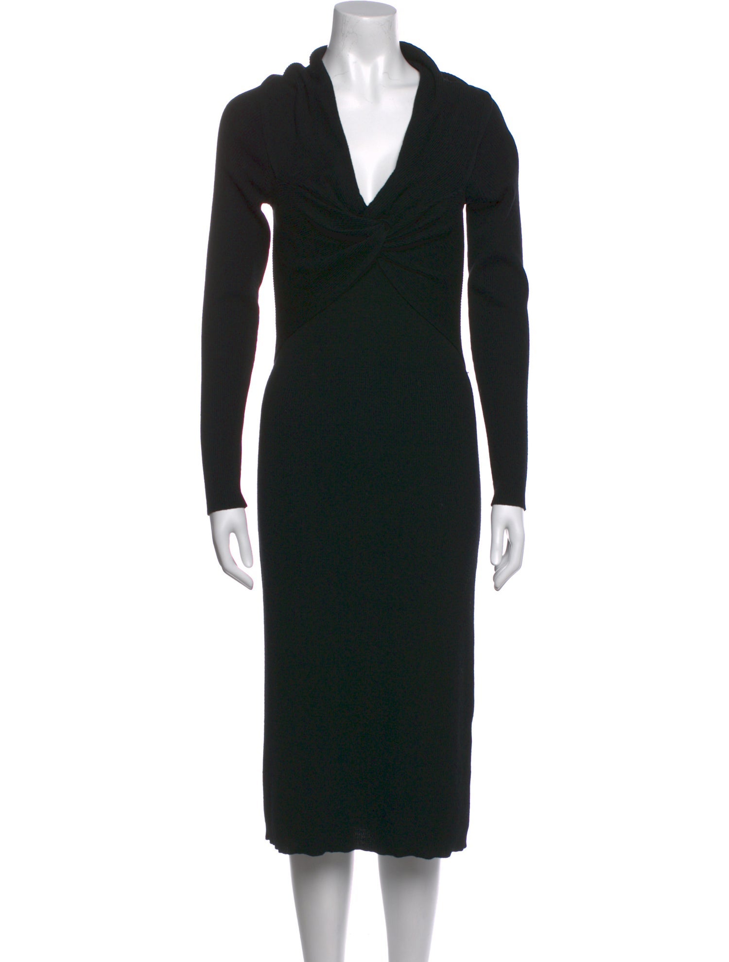 Halston Merino Wool Midi Length Dress
