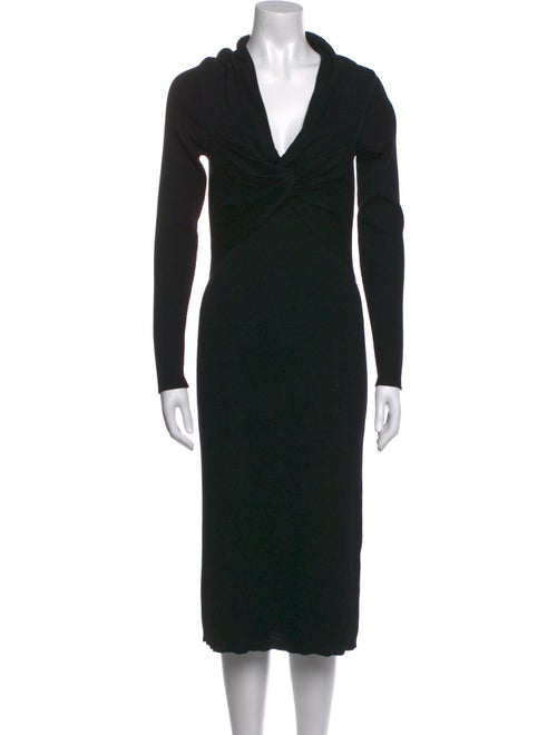 Halston Merino Wool Midi Length Dress