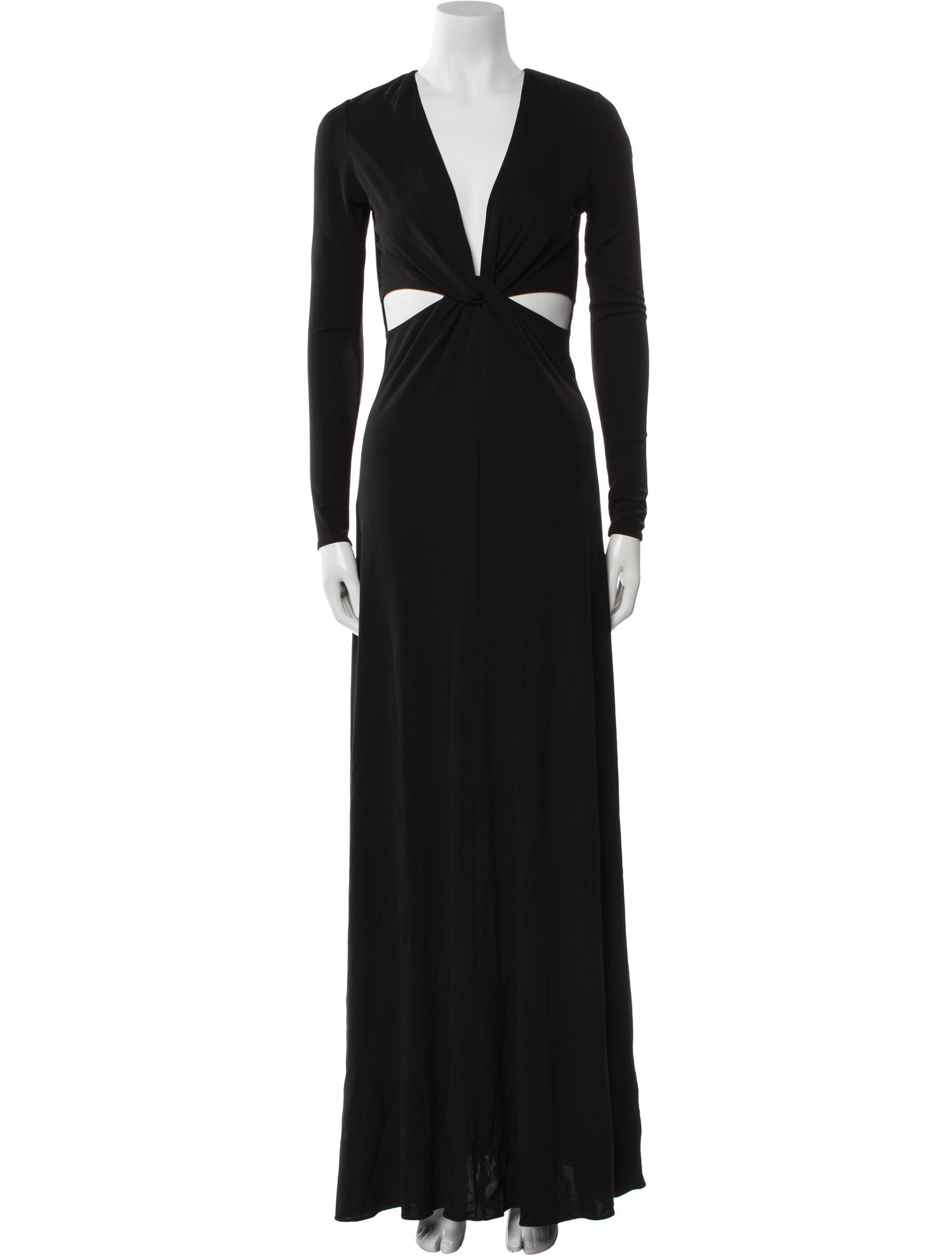 Halston V-Neck Long Dress