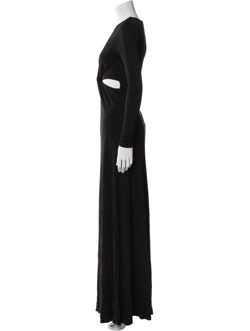 Halston V-Neck Long Dress