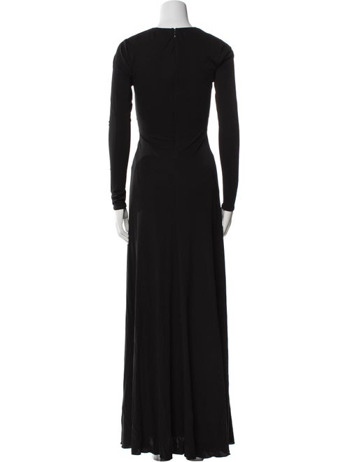 Halston V-Neck Long Dress