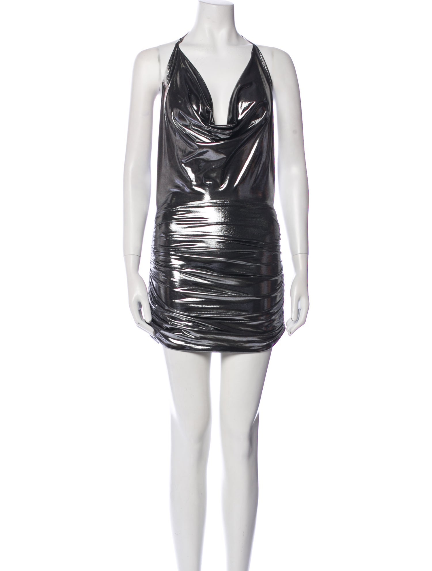 Halston Cowl Neck Mini Dress