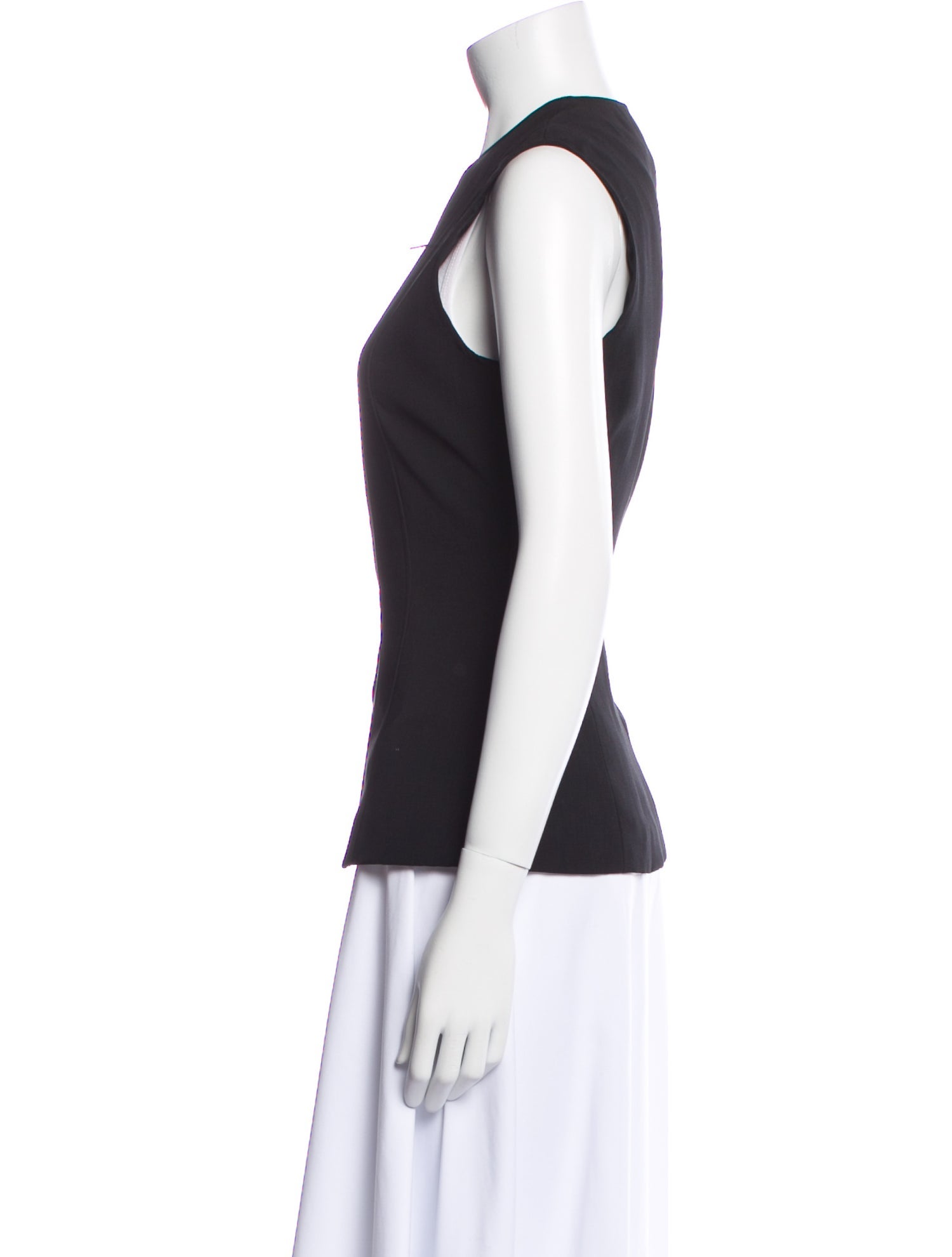 Halston V-Neck Sleeveless Top