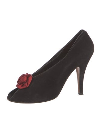 Halston Suede Colorblock Pattern Pumps