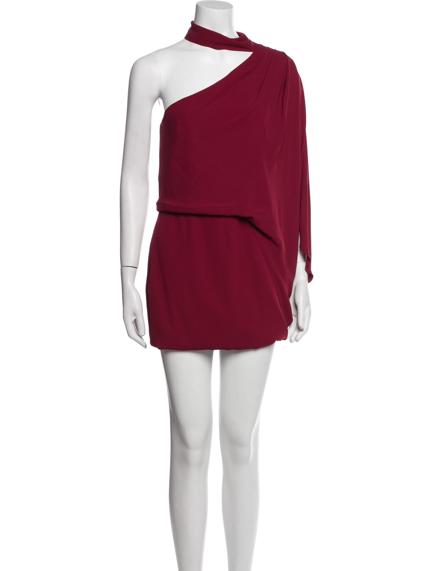 Halston One-Shoulder Midi Length Dress