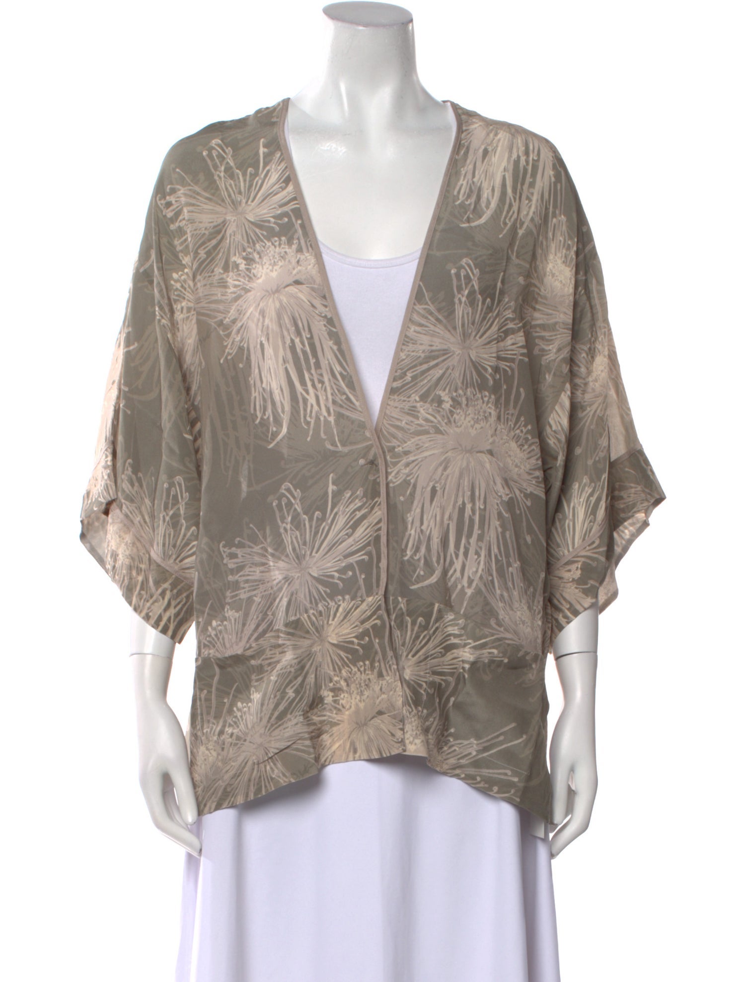 Halston Silk Printed Blouse w/ Tags