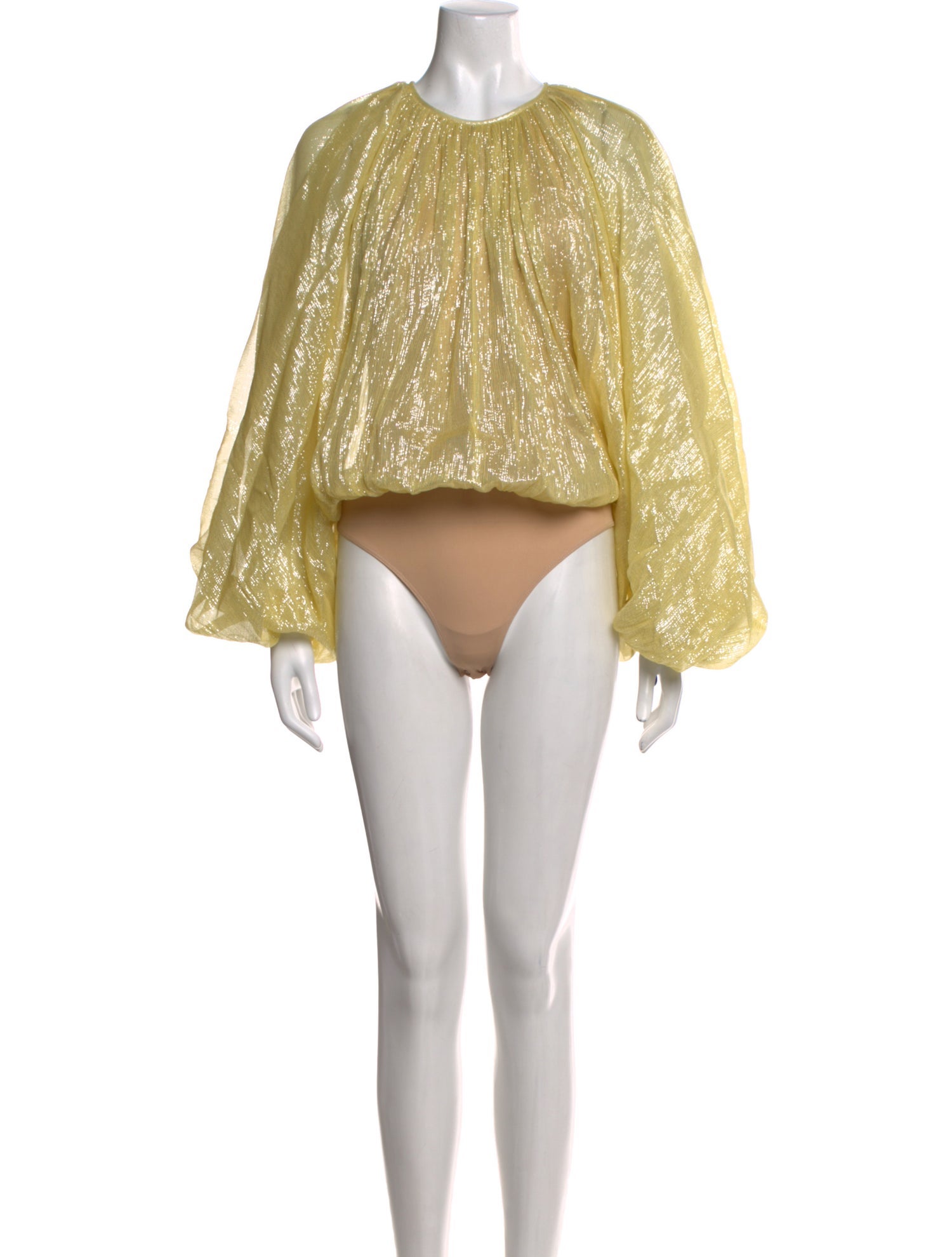 Halston Silk Crew Neck Bodysuit