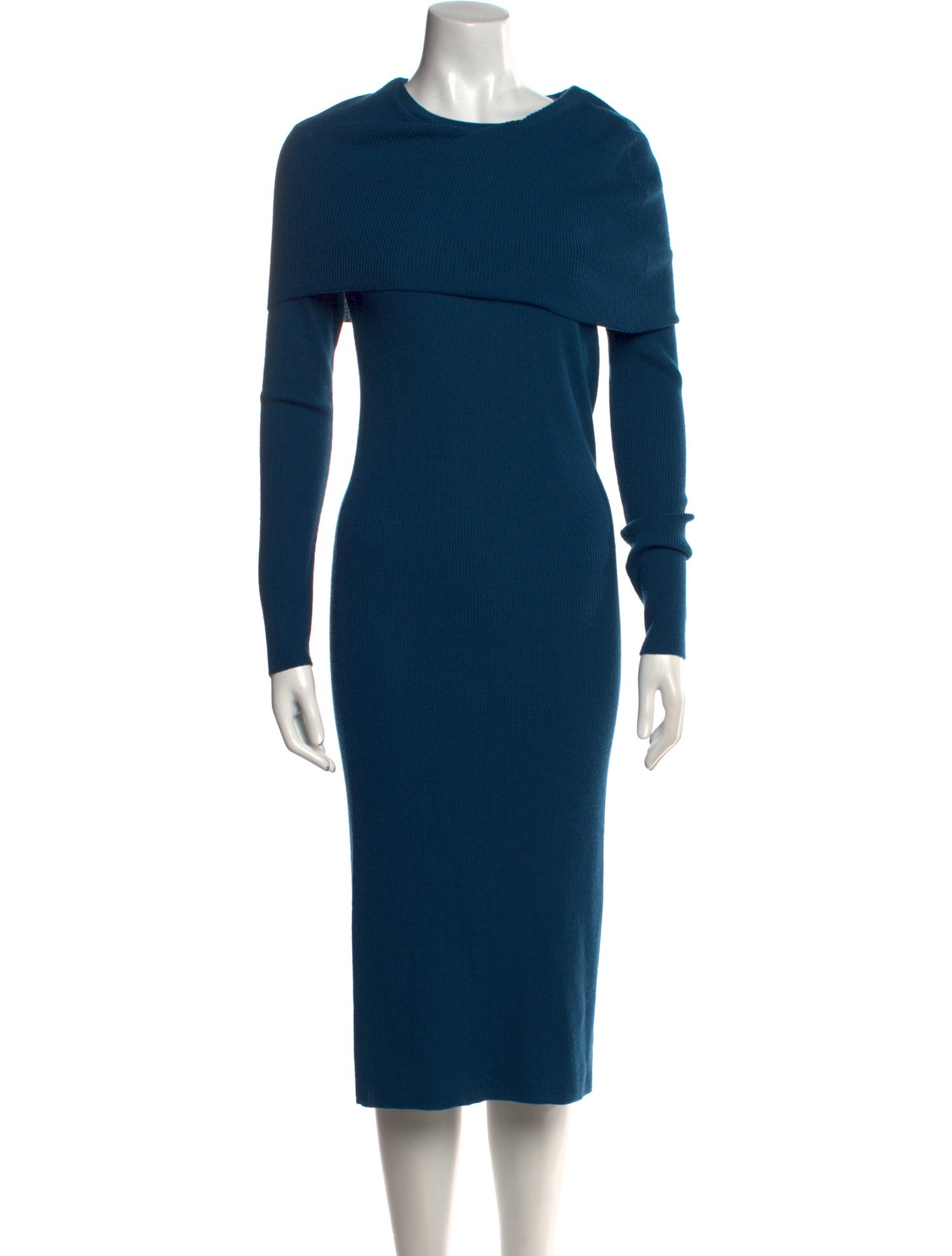 Halston Merino Wool Midi Length Dress