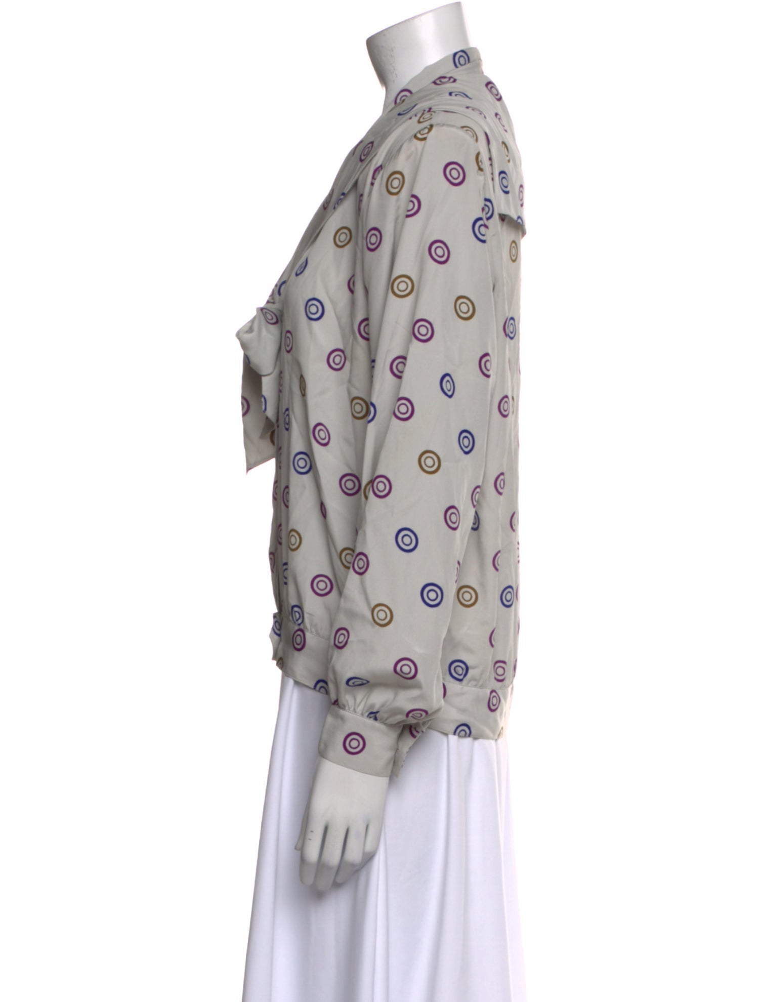 Halston Printed V-Neck Blouse