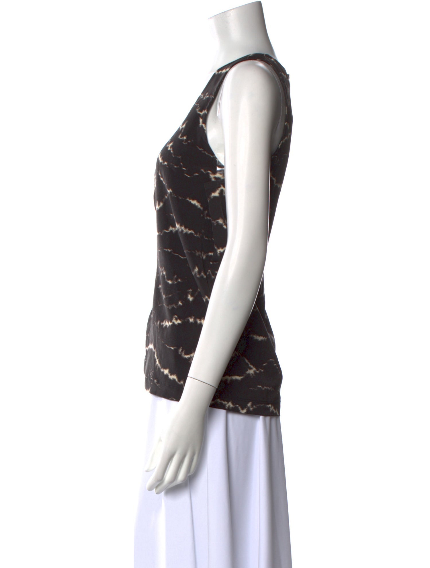 Halston Printed Scoop Neck Top