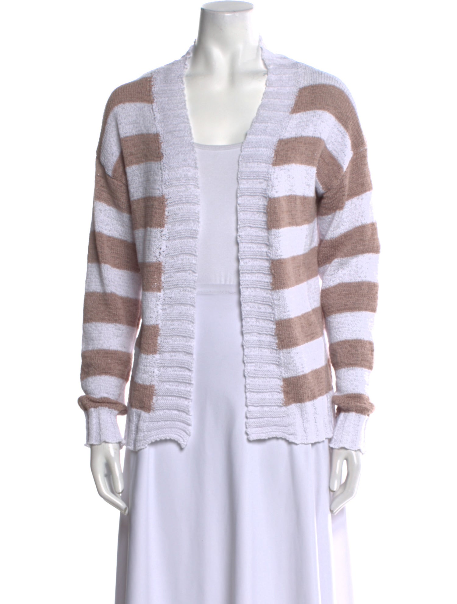 Halston Striped V-Neck Sweater