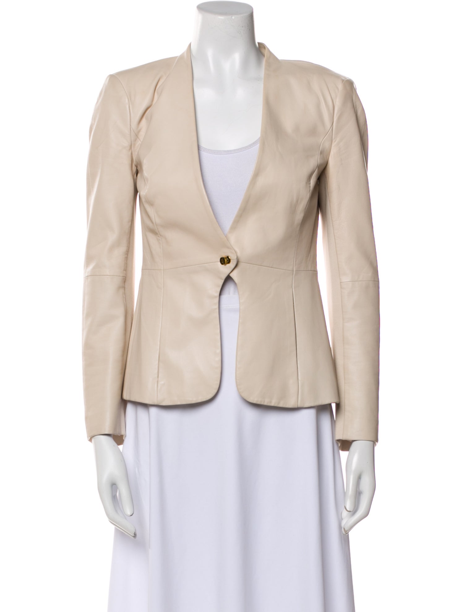 Halston Lamb Leather Blazer