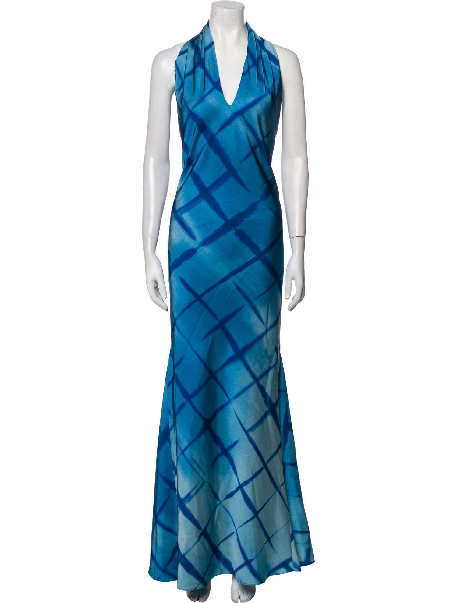 Halston Printed Long Dress