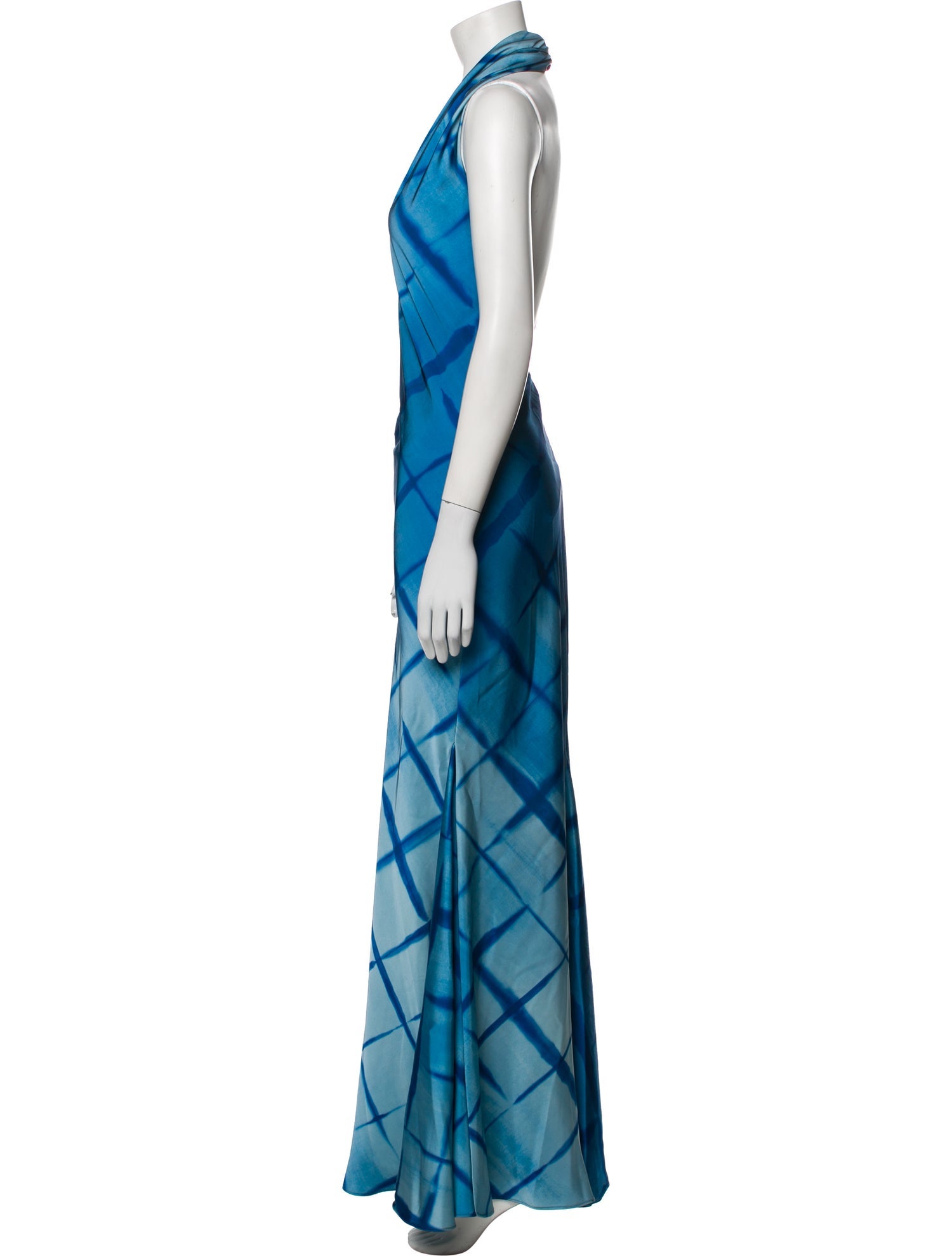 Halston Printed Long Dress