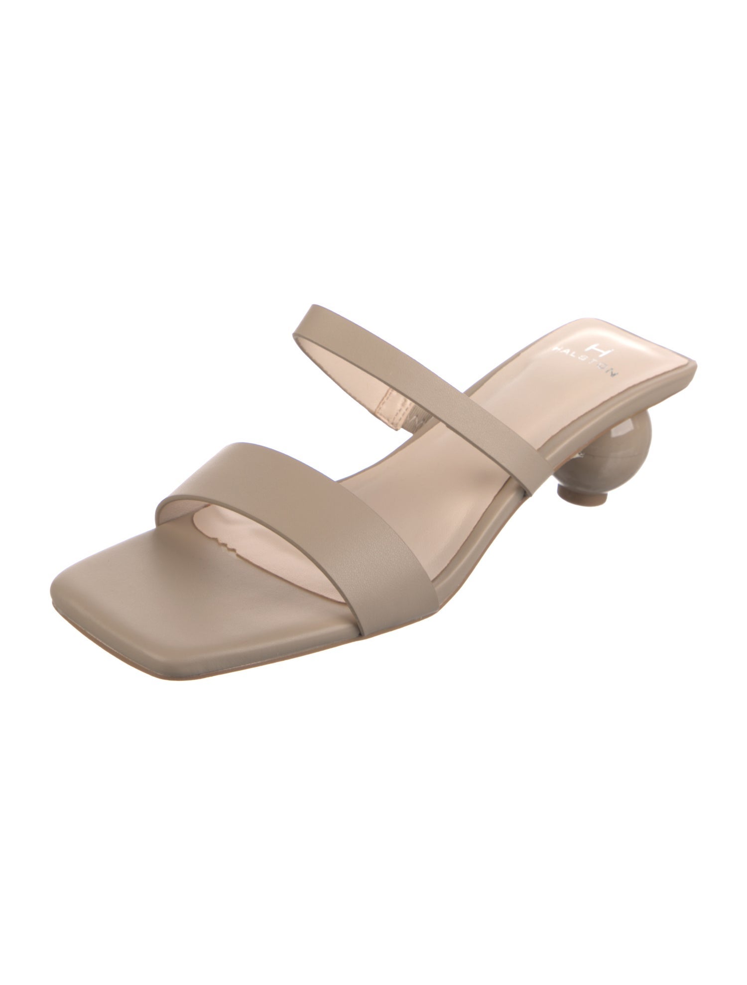 Halston Leather Slides