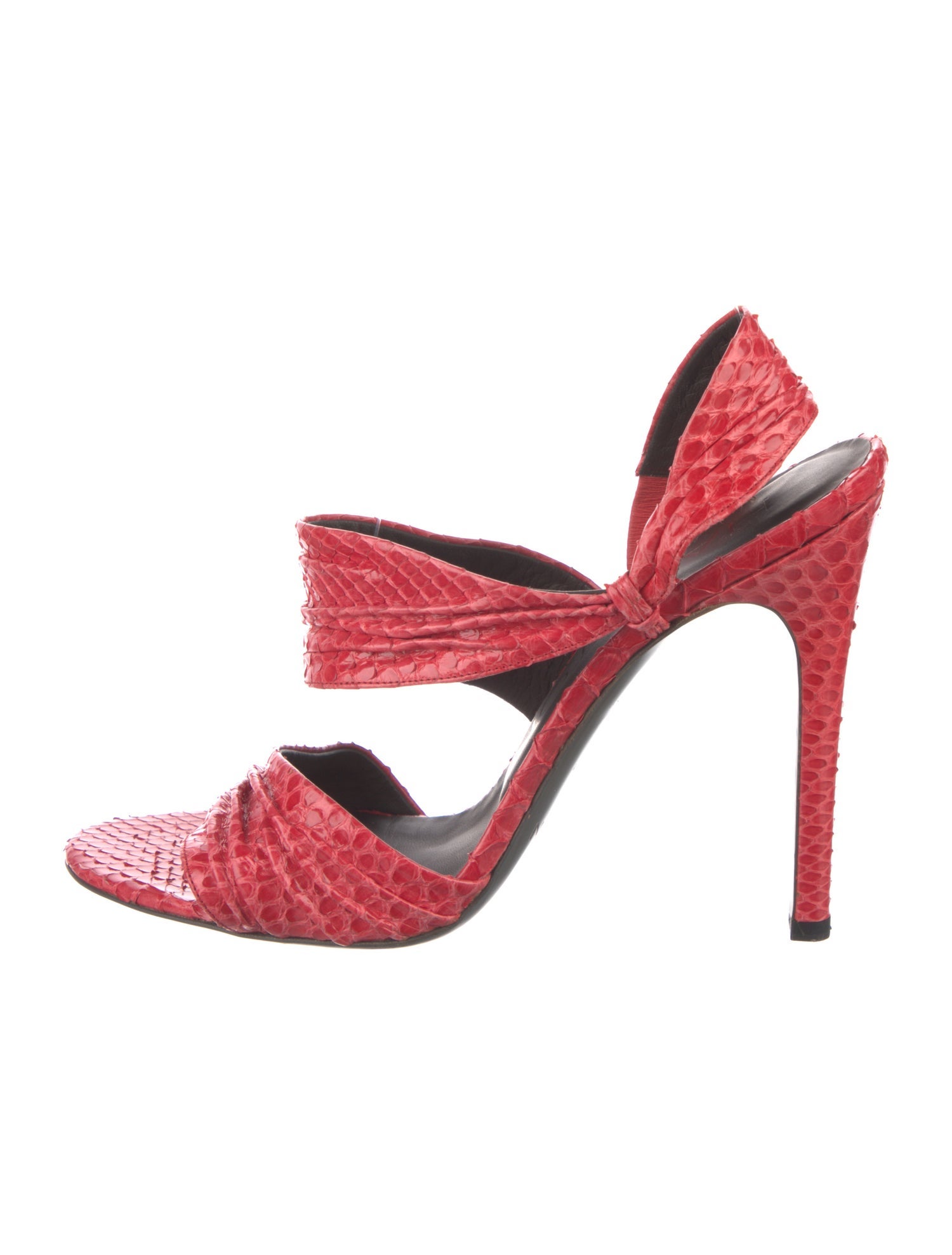 Halston Snakeskin Animal Print Slingback Sandals