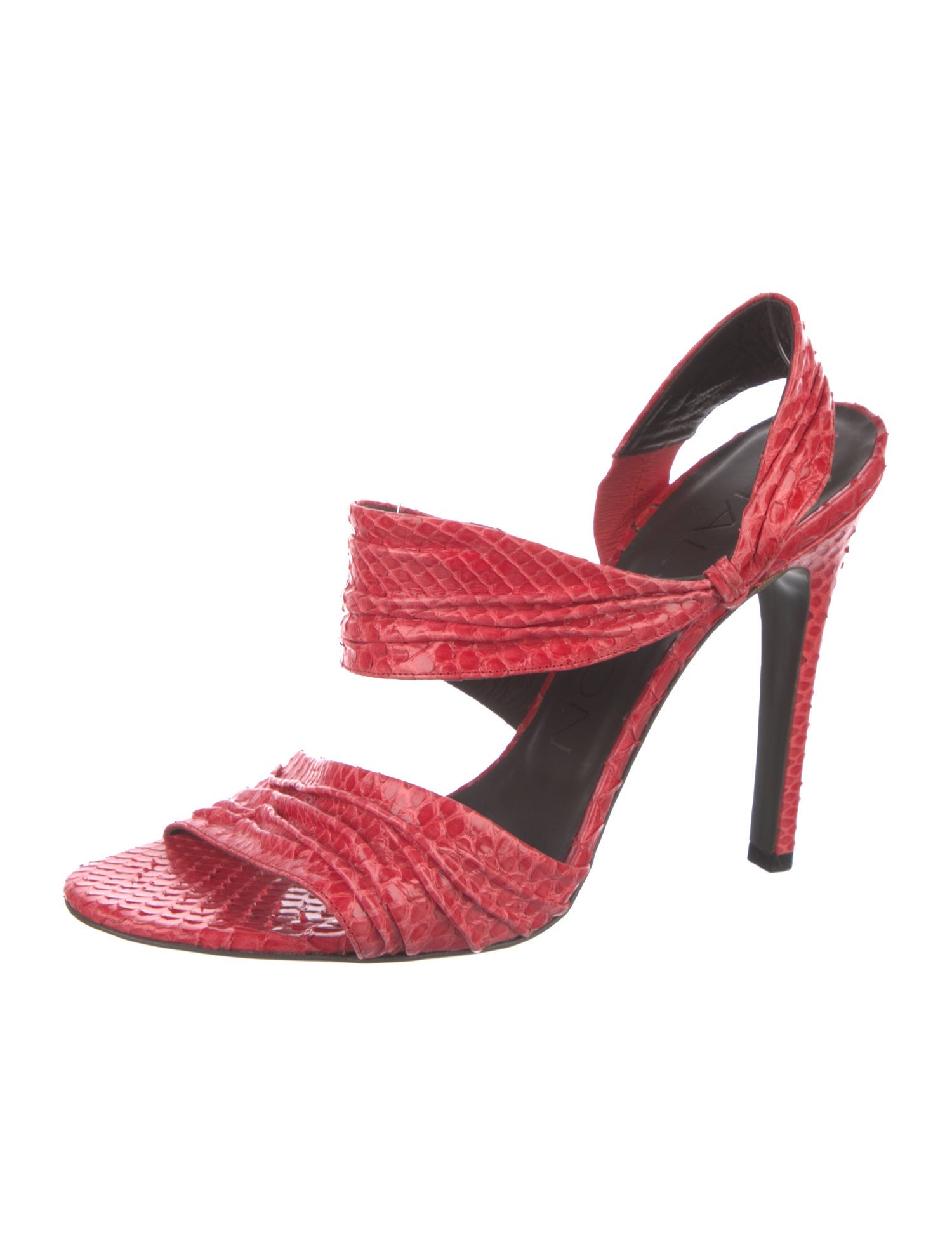 Halston Snakeskin Animal Print Slingback Sandals