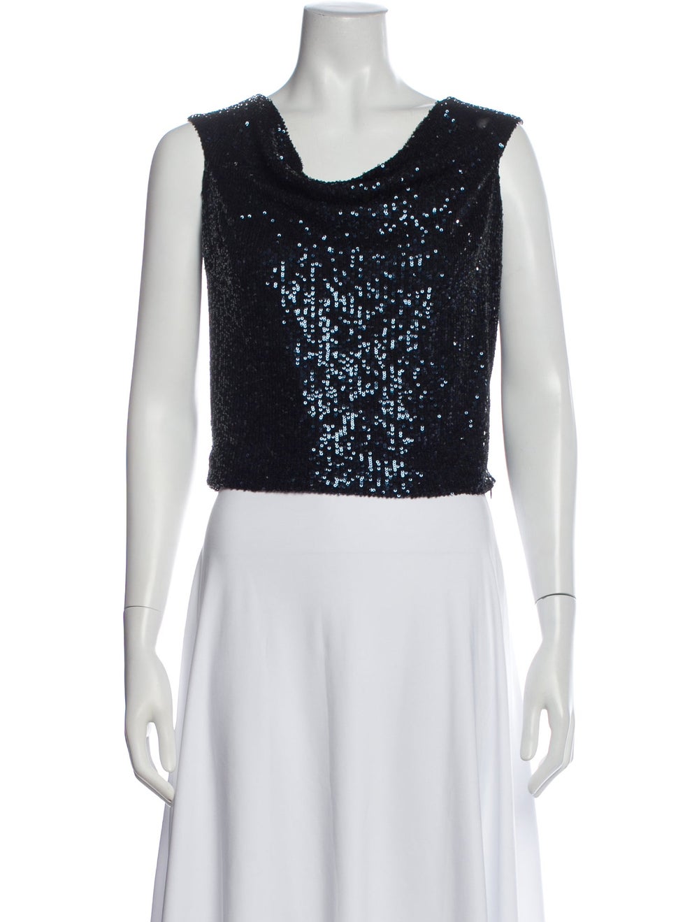 Halston Patterned Cowl Neck Top - image 1